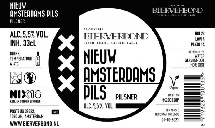 Nieuw Amsterdams Pils etiket Nieuw Amsterdams Pils etiket